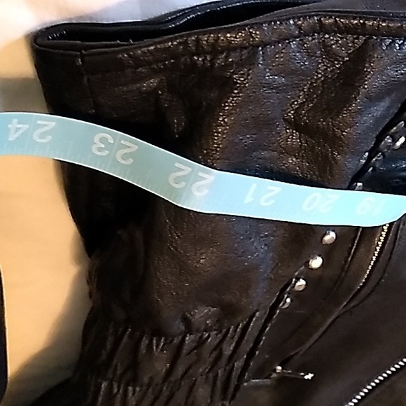 Women's black 2XL Leather motorcycle jacket - Picture 5 of 12